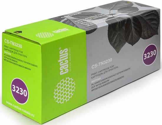 

Картридж Cactus CS-TN3230 для Brother HL-5340D/5350DN/5370DW/DCP-8070D/8085DN/MFC-8370D/8880DN, 3000стр., CS-TN3230