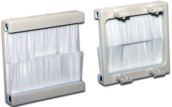 Изображение товара Вставка Lanmaster LAN-SIP-23BR-BK для кабельных каналов с щеточным выводом