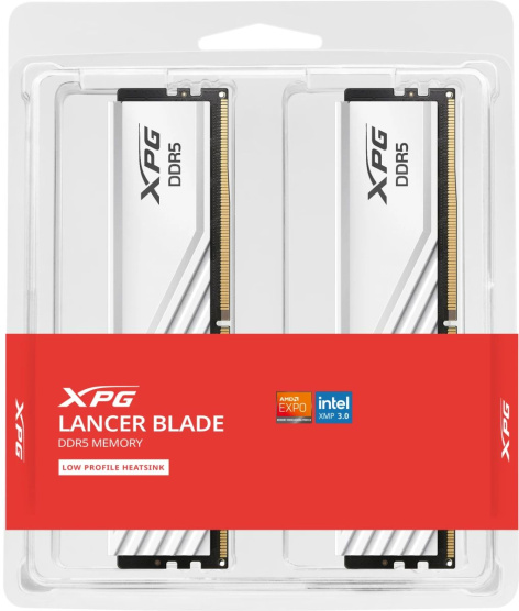 фото Оперативная память DDR5 16 ГБ (2×8 ГБ) ADATA XPG Lancer Blade White, 5600 МГц, [AX5U5600C468G-DTLABWH]