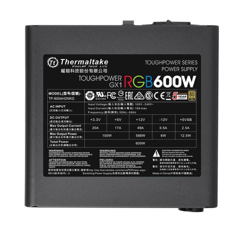 фото Блок питания ATX Thermaltake Toughpower GX1 RGB 600W в Казани