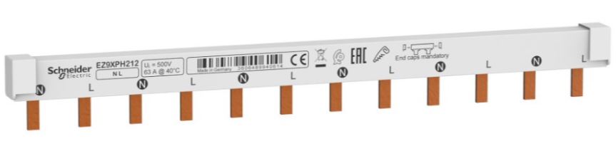 

Шина гребенчатая Systeme Electric C9XPH212 2P (L1L2) 18мм 12мод 63А, C9XPH212