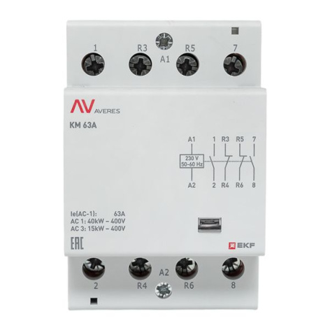 фото Контактор модульный EKF km-av-3-63-22-230V в Екатеринбурге
