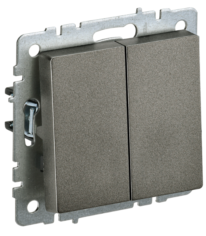 

Выключатель двухклавишный IEK BR-V20-0-10-K45 BRITE 10А ВС10-2-0-БрТБ Бронза, BR-V20-0-10-K45