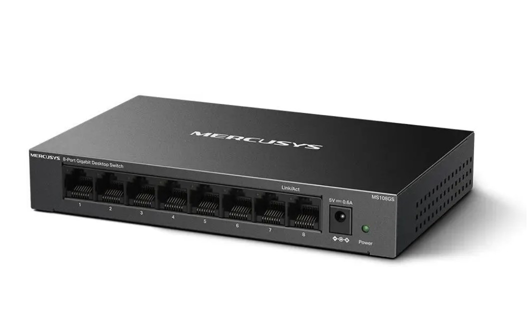 

Коммутатор неуправляемый Mercusys MS108GS L2, 8*10/100/1000BASE-T, MS108GS