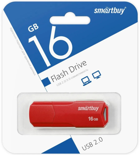 фото Накопитель USB 2.0 16GB SmartBuy SB16GBCLU-R в Самаре