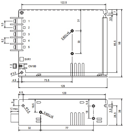 

Преобразователь AC-DC сетевой Mean Well HRP-75-12 75Вт, ККМ, вход 85...264В AC 47...63Гц/127...370В DC, выход 12В (рег. 11...13,8В)/6,3А, изоляция 300, HRP-75-12