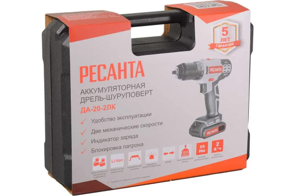 фото Дрель - шуруповерт Ресанта ДА-20-2ЛК ЕА+ в Перми