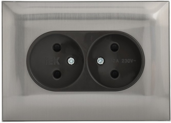 фото Розетка двухместная без заземления  IEK SK-R23-10-K50-F в Воронеже