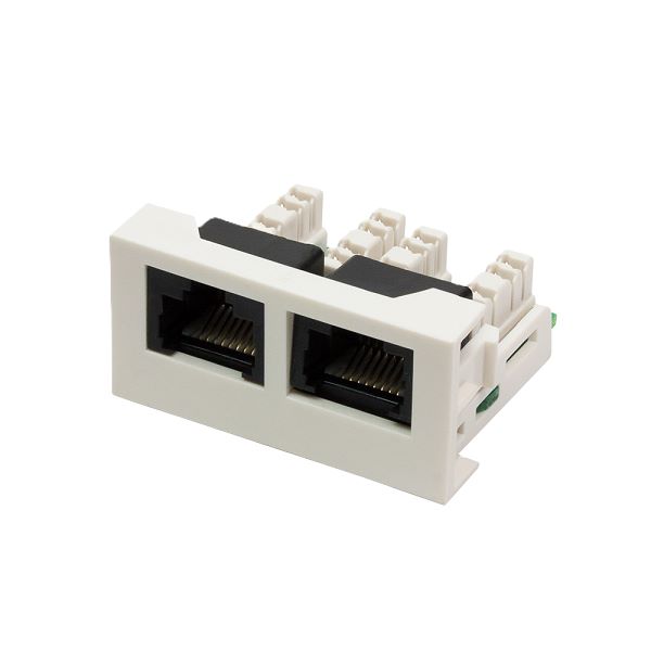 

Вставка Lanmaster LAN-WA-LP-2x45/6-WH Mosaic 22.5x45 2xRJ45 Cat.6, белая, LAN-WA-LP-2x45/6-WH