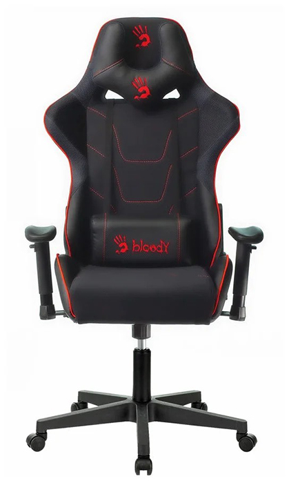 

Кресло A4Tech BLOODY GC-400 игровое черный/красный с подголов. крестов. пластик черный, BLOODY GC-400