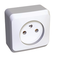 

Розетка Schneider Electric PA16-001B Этюд 1-ая, без заземления, без шторок, наружная,16 А, 250 В, IP20, в сборе (белая), PA16-001B