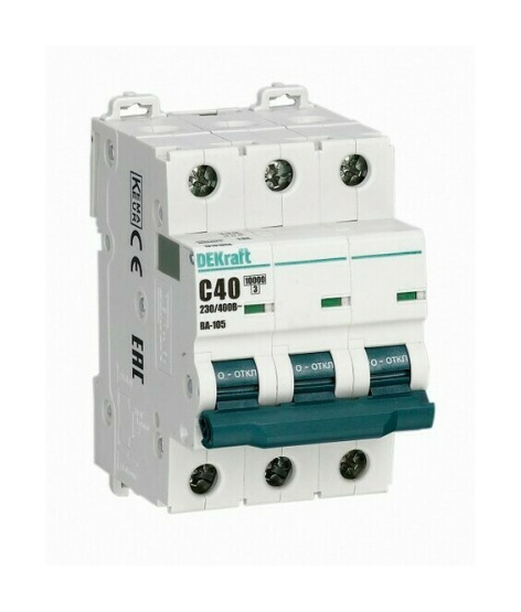 Изображение товара Автоматический выключатель DEKraft 13225DEK 3P 16A D 10кА IP20