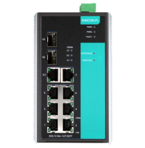 

Коммутатор управляемый MOXA EDS-510A-1GT2SFP 7x10/100BaseT(X), 1x10/100/1000BaseT(X), 2xSFP (mini-GBIC), EDS-510A-1GT2SFP