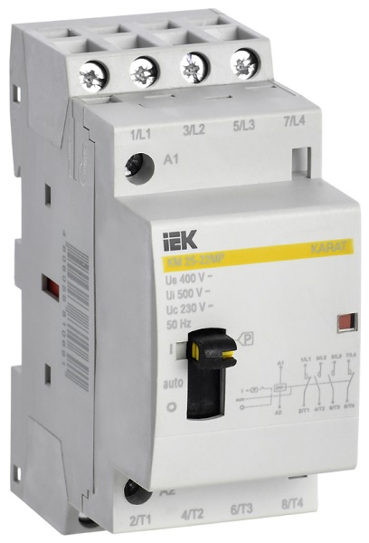 

Контактор модульный IEK MKK12-25-22 с ручным управлением КМ25-22МР AC KARAT, MKK12-25-22