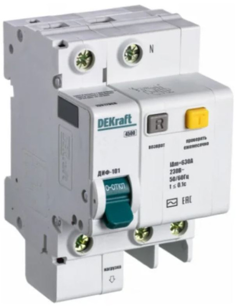 Изображение товара Автоматический выключатель DEKraft 15163DEK для защиты электросетей до 220 В