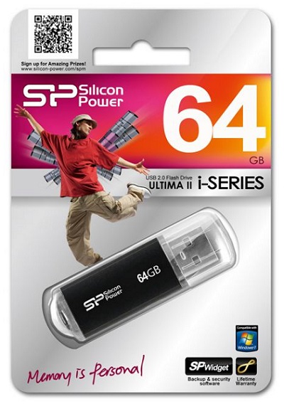 

Накопитель USB 2.0 64GB Silicon Power Ultima II SP064GBUF2M01V1K черный, Ultima II
