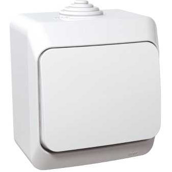 

Выключатель Schneider Electric BA10-041B Этюд 1-клавишный, наружный, 10 А, 220/250 В, IP44, в сборе (белый), BA10-041B