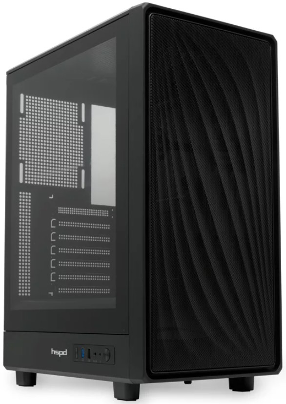 

Корпус ATX HSPD M510 без БП, боковая панель из закалённого стекла, USB 3.0, M510