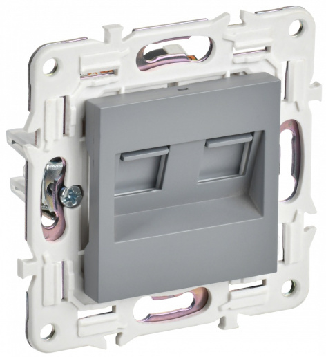 Изображение товара Розетка компьютерная IEK SK-K20-1-K03 с 2 разъемами RJ45