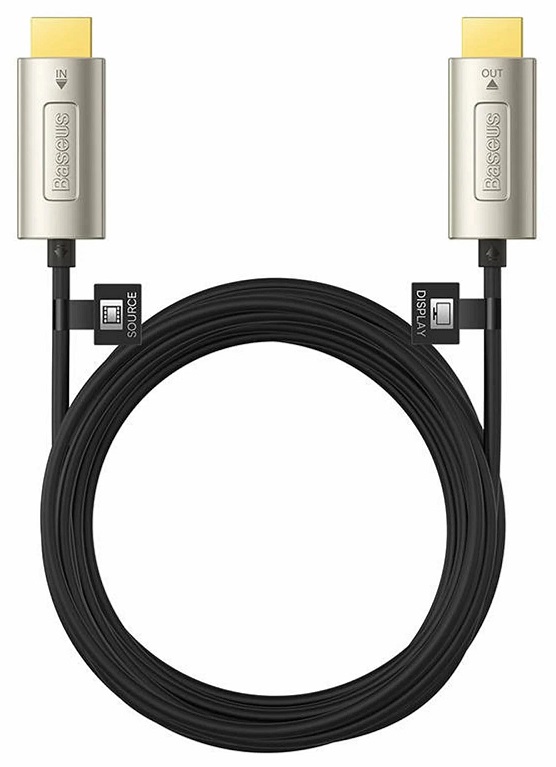 

Кабель интерфейсный Baseus WKGQ050201 High Definition Series Optic Fiber HDMI to HDMI 4K Adapter 15m, 3840*2160@60Hz, Black, WKGQ050201