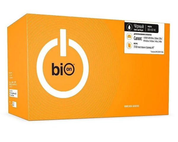 

Картридж BION BCR-057-NC 057 для Canon i-SENSYS LBP223dw/226dw/228x/MF443dw/445dw/446x/449x (3100 стр.), Черный, без чипа, BCR-057-NC