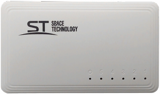 

Коммутатор Space Technology ST-GS50 5-ти портовый,обеспечивает подключение сетевых клиентов со скоростью до 1Гб/с, для построения локальных сетей сист, ST-GS50