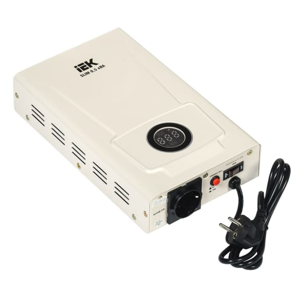 

Стабилизатор напряжения IEK IVS22-1-D05-09 1ф 0.5кВА SLIM настенный, IVS22-1-D05-09