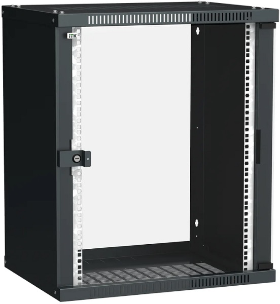 

Шкаф настенный 19", 15U ITK LWE5-15U66-GF LINEA WE 600x600мм дверь стекло черный, LWE5-15U66-GF
