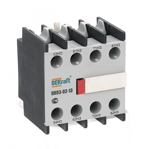 Изображение товара Контактная приставка для контактора КМ-103 DEKraft 24107DEK с IP20 и 4 контактами