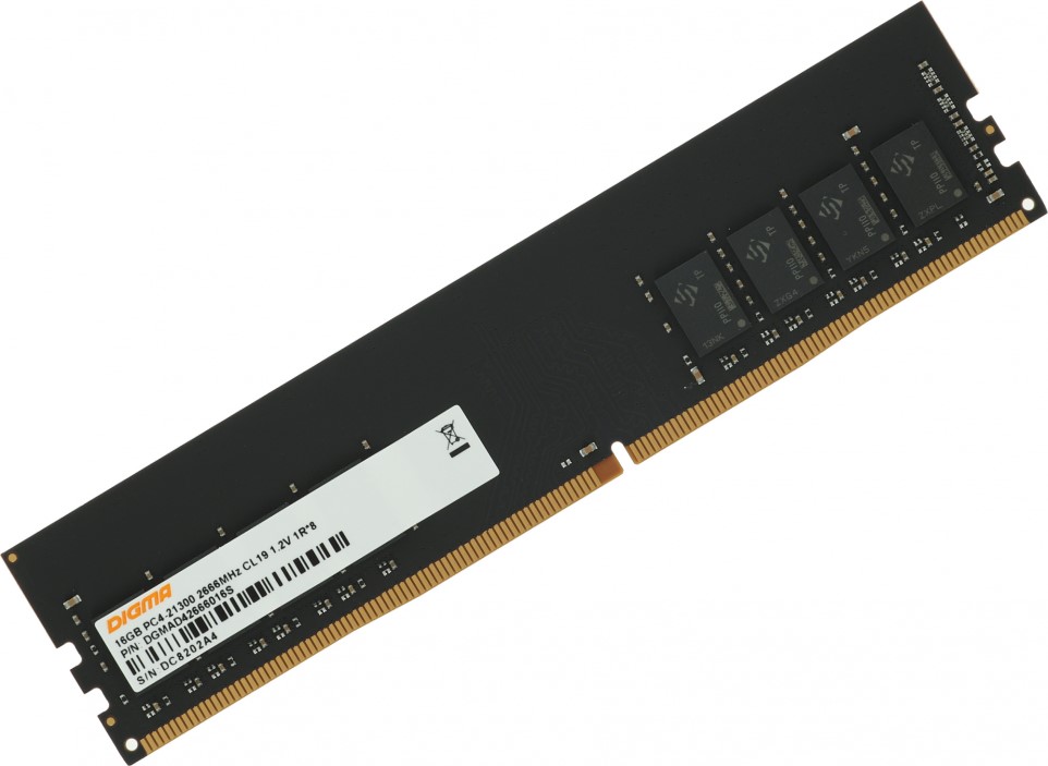 

Модуль памяти DDR4 16GB Digma DGMAD42666016S 2666MHz RTL PC4-21300 CL19 DIMM 288-pin 1.2В single rank Ret, DGMAD42666016S