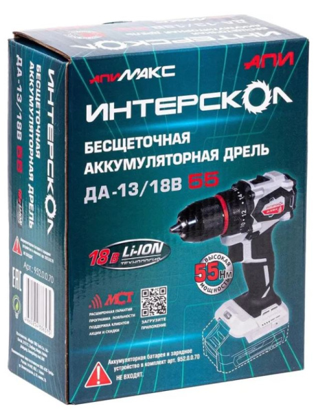 фото Дрель - шуруповерт Интерскол ДА-13/18В 55