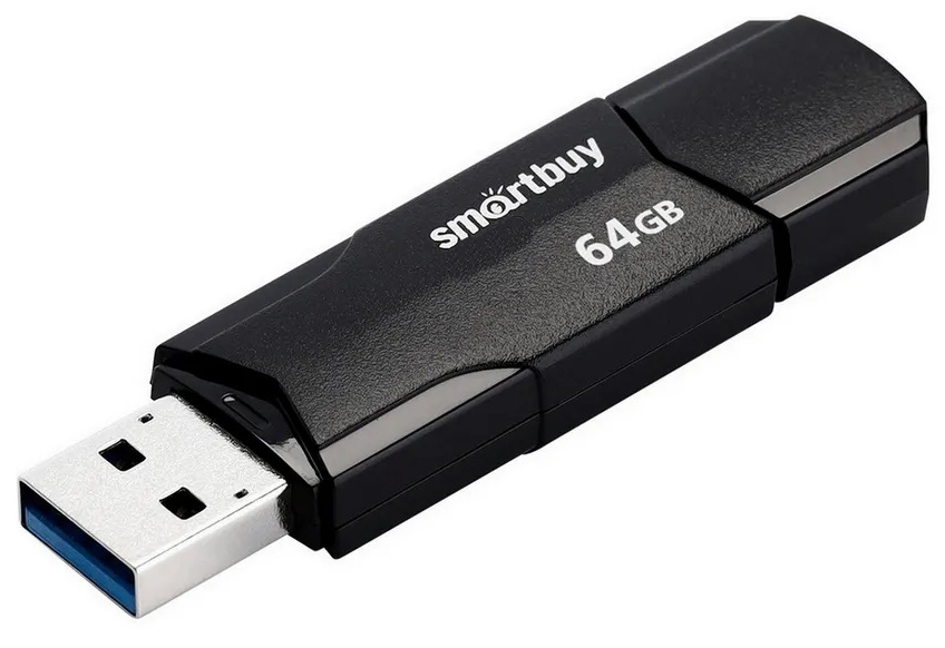 

Накопитель USB 2.0 64GB SmartBuy SB64GBCLU-K Clue, чёрный, SB64GBCLU-K