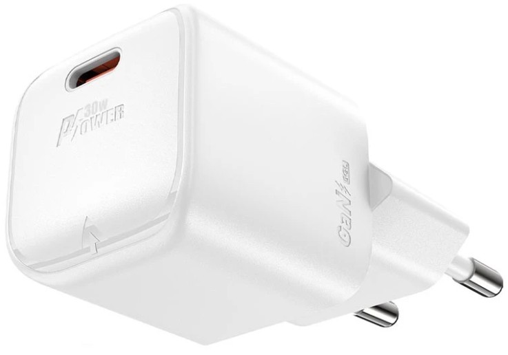 

Зарядное устройство сетевое ACEFAST A77 mini AF-A77-WH PD30W GaN USB-C charger с кабелем USB-C-USB-C (EU). Цвет: белый, A77 mini
