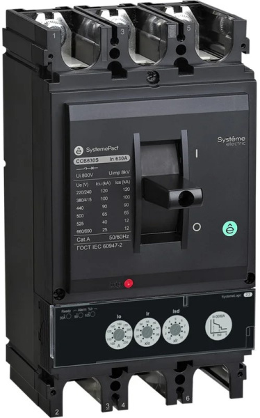 Изображение товара Автоматический выключатель Systeme Electric SPC630F63023L3DF 3П 630А литой корпус