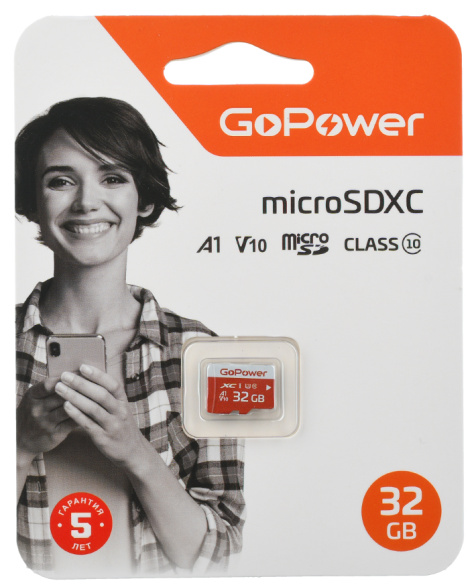 фото Карта памяти MicroSDHC 32GB GoPower 00-00025680 в Волгограде