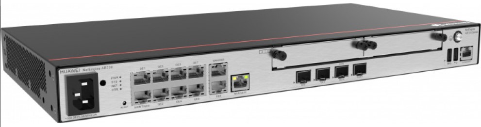 

Маршрутизатор Huawei AR730 02354GBM-001 2*GE combo WAN, 8*GE LAN, 2*USB, 2*SIC, up to1200 users, forwarding performance 6Gbps, AR730