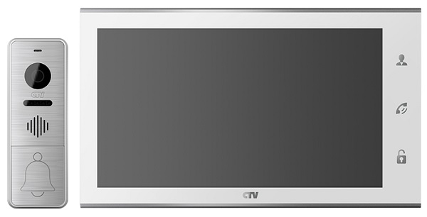 

Комплект CTV CTV-DP4105AHD (W) (вызывная панель CTV-D400FHD и монитор CTV-M4105AHD), Full HD, 10", панель из стекла с сенсорным управлением "Easy butt, CTV-DP4105AHD (W)