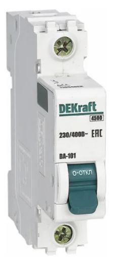

Автоматический выключатель DEKraft 11145DEK 1Р 4А х-ка B ВА-101 4,5кА, 11145DEK
