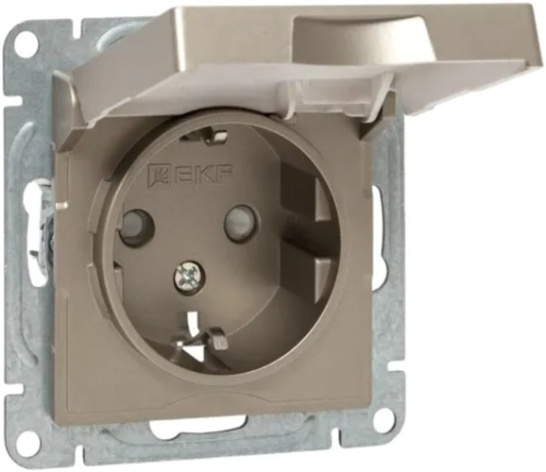 фото Розетка с заземлением с крышкой EKF UP1-SOC-111-44 в Воронеже
