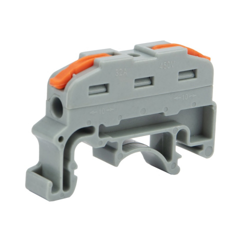 Изображение товара Клемма Rexant 07-5292 проходная однопроводная для DIN-рейки 25 мм² серый