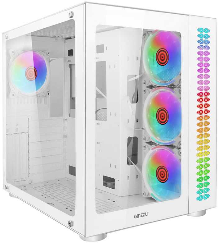 

Корпус ATX Ginzzu V570 без БП, боковая и фронтальная панель из закалённого стекла, 2*USB 2.0, USB 3.0, V570