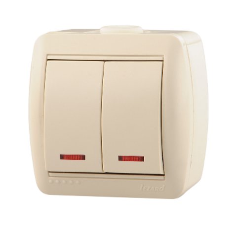 

Выключатель Lezard 710-0300-112 ОП Ната с подсвет. крем., 710-0300-112