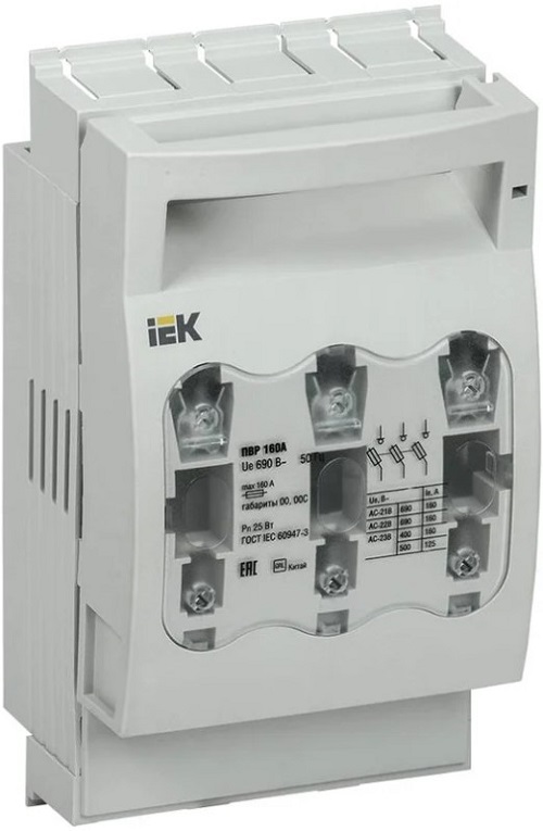 

Разъединитель-предохранитель горизонтальный IEK SRP-10-3-160 160А, SRP-10-3-160