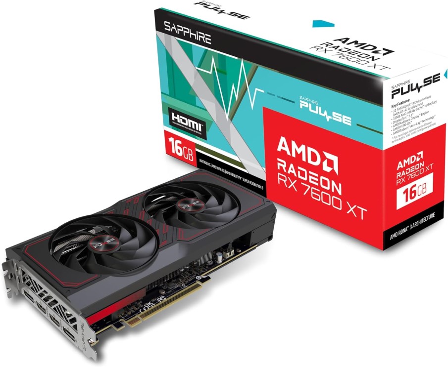 

Видеокарта PCI-E Sapphire Radeon RX 7600 XT PULSE (11339-04-20G) 16GB GDDR6 128bit 6nm 2029/18000MHz 2*HDMI/2*DP, Radeon RX 7600 XT PULSE (11339-04-20G)