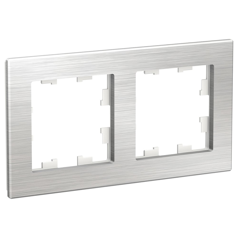 

Рамка двойная Systeme Electric ATN312102 AtlasDesign NATURE Металл серебро, ATN312102