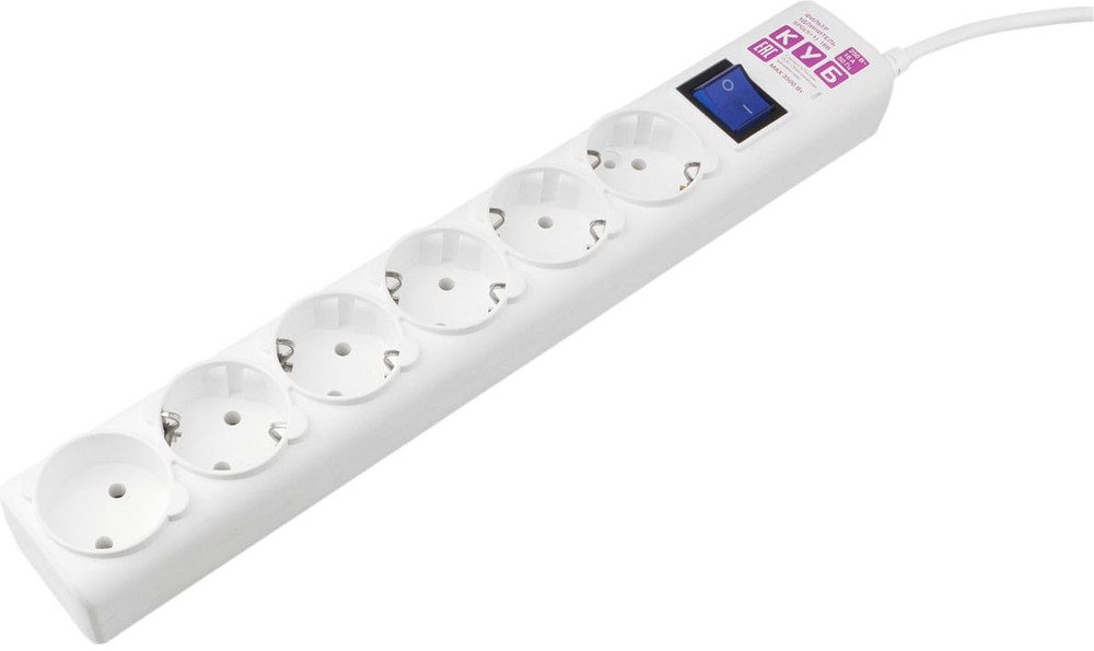 

Сетевой фильтр Power Cube SPG6-A2 5,0 м 6 розеток (белый) 16А/3,5кВт (3*1,5), SPG6-A2