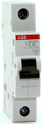 

Автоматический выключатель ABB 2CDS241001R0164 SH201L 1P 16А (C) 4,5kA, 2CDS241001R0164