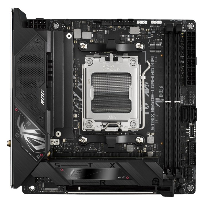 

Материнская плата mini-ITX ASUS ROG STRIX B650E-I GAMING WIFI 90MB1BI0-M0EAY0 (AM5, AMD B650, 2*DDR5 (6400), 2*SATA 6G RAID, 2*M.2, PCIE, 2.5Glan, WiF, ROG STRIX B650E-I GAMING WIFI