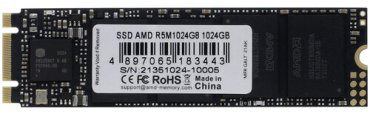 

Накопитель SSD M.2 2280 AMD R5M1024G8 Radeon R5 1TB SATA 6Gb/s 3D NAND TLC 557/481MB/s 300TBW RTL, R5M1024G8