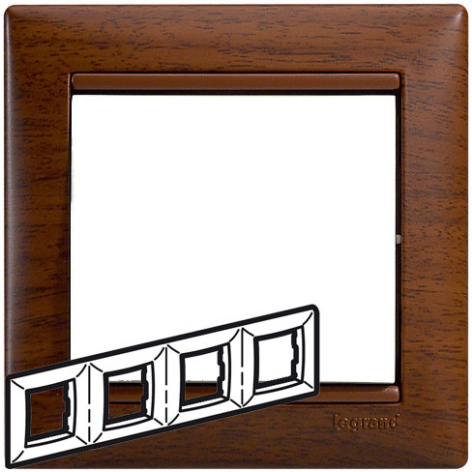 Изображение товара Декоративная рамка Legrand 770314 для скрытых механизмов, четырехпостовая